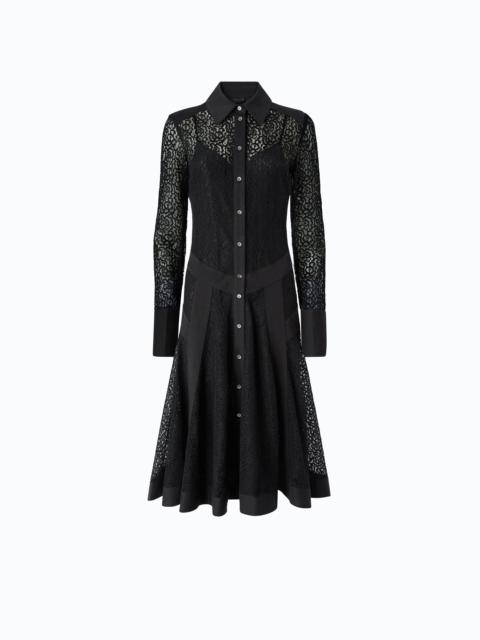 PINKO LACE MIDI SHIRT DRESS WITH INSERTS