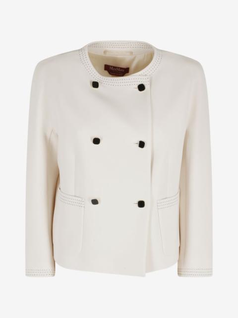 Max Mara double-breasted contrast-stitched jacket