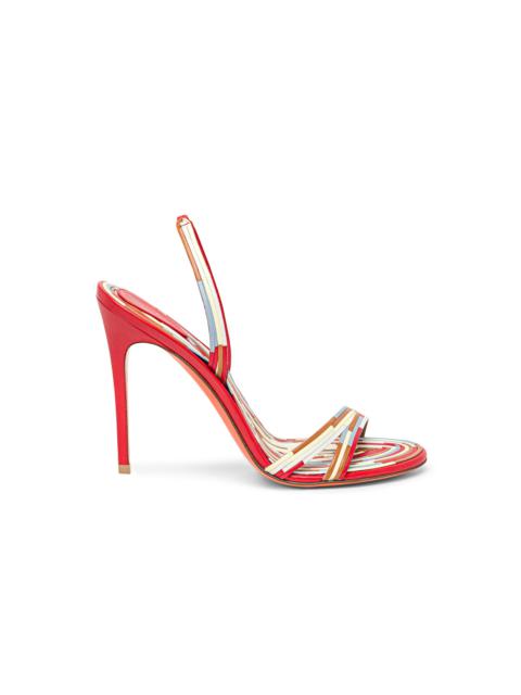 Santoni Women's multicolor leather high-heel sandal