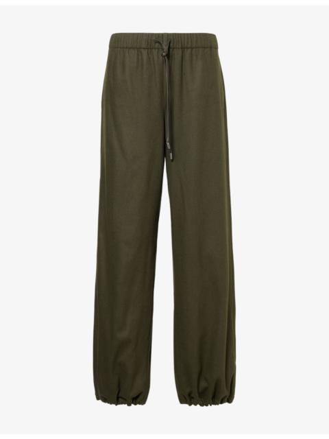 Vince Drawstring Flannel Wool-Blend Trousers