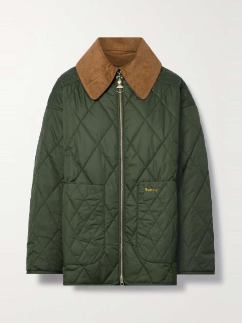Woodhall cotton corduroy-trimmed quilted padded recycled shell jacket