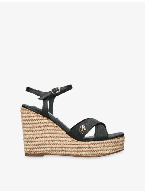 STEVE MADDEN Cylo Leather Wedge Sandals