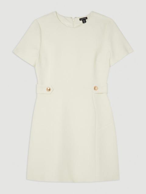 KAREN MILLEN Petite Compact Stretch Essential Waist Tab Detail Tailored Mini Dress