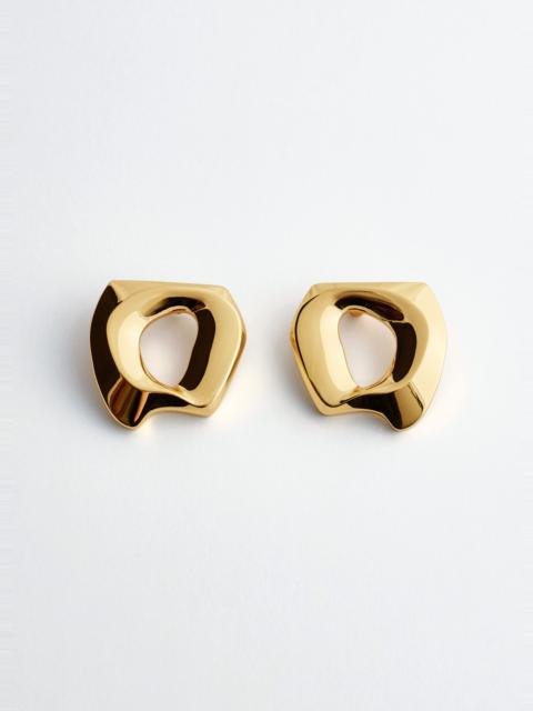 & Other Stories Sculptural Cutout Brass Earrings
