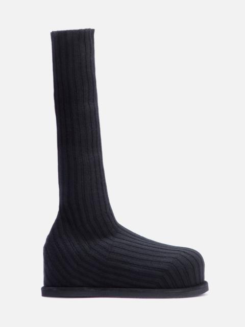 Amina Muaddi VENEDA STRETCH BOOT FLATFORM