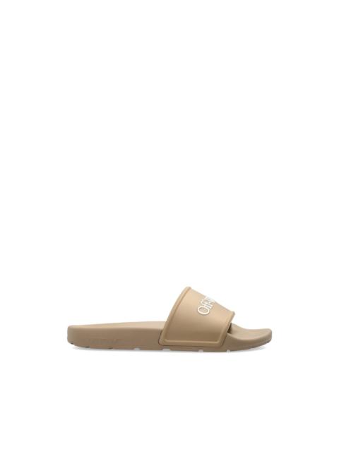 Off-White embossed-logo slides