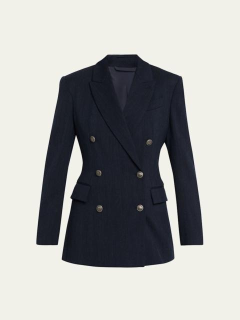 Brunello Cucinelli Herringbone Double-Breasted Jacket