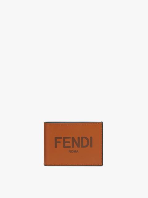 FENDI Brown leather bi-fold wallet