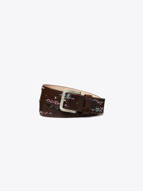 TORY BURCH Double Wire Beaded Buckle Belt