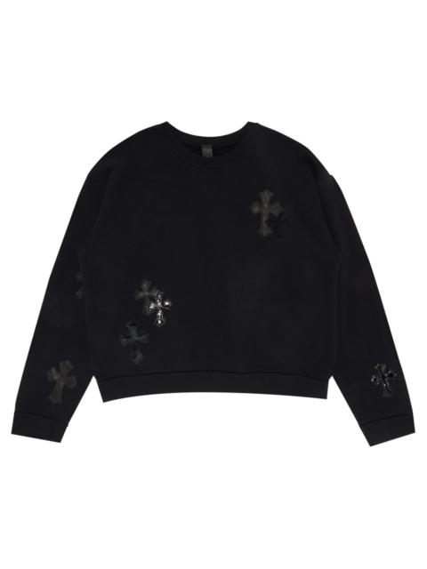 Chrome Hearts Chrome Hearts Ponyhair Multicross Patch Crewneck Sweater 'Black'