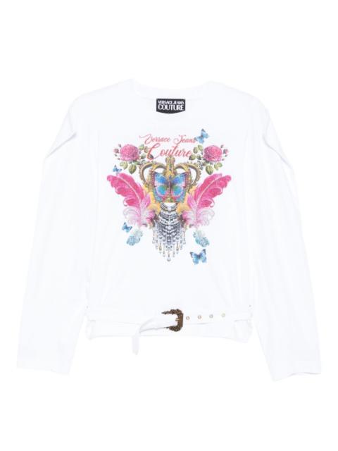 VERSACE JEANS COUTURE printed belted blouse
