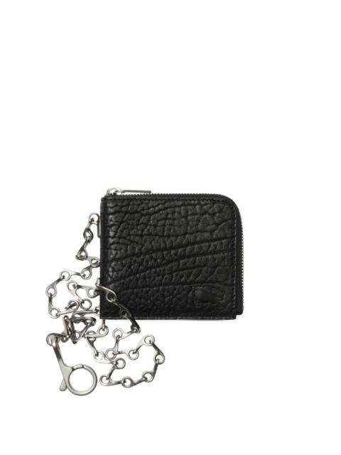 chain-detail leather wallet