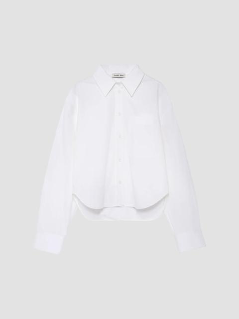 ANINE BING Women's Scott Cotton Poplin Crop Shirt - White