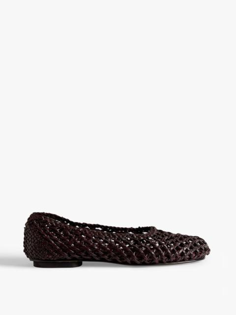 LE MONDE BÉRYL Mica Flat / Burgundy Knotted Leather