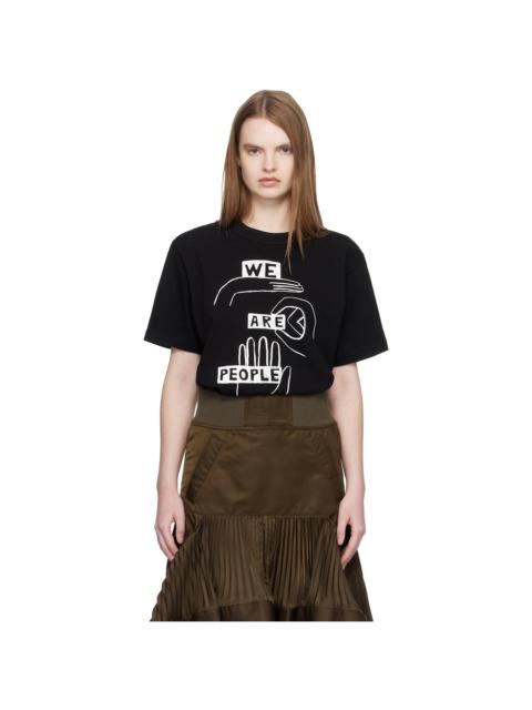 Black 'geoff sacai' Print T-shirt
