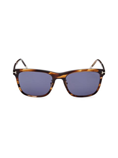 TOM FORD Men's 57MM Acetate Square Sunglasses - Havana