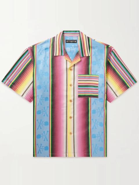 MASTERMIND WORLD MASTERMIND WORLD Camp-Collar Striped Cotton-Jacquard Shirt