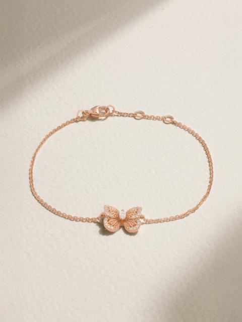 De Beers Portraits Of Nature Butterfly 18-karat Rose Gold Diamond Bracelet