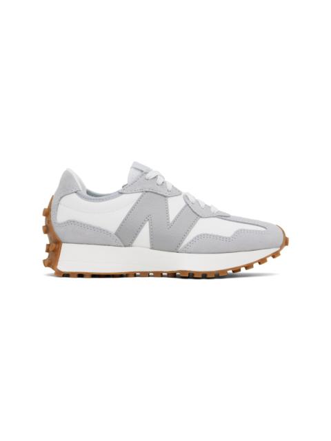 New Balance White & Gray 327 Sneakers