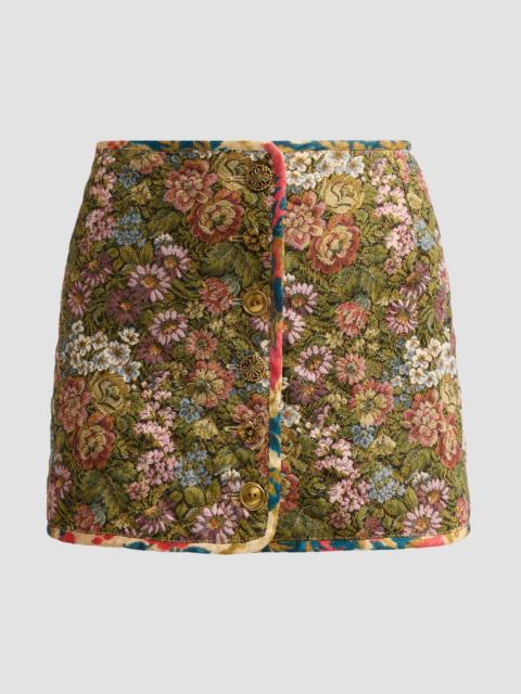 FARM RIO Women's Floral Jacquard Mini Skirt - Light Beige
