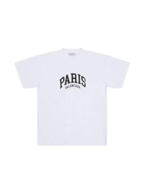 BALENCIAGA Women's Cities Paris T-shirt Medium Fit in White
