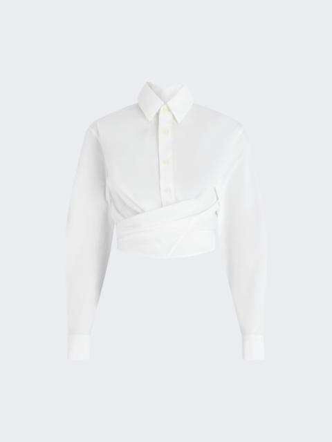 Jean Paul Gaultier The Wrapped Cropped Cache-cœur Shirt White