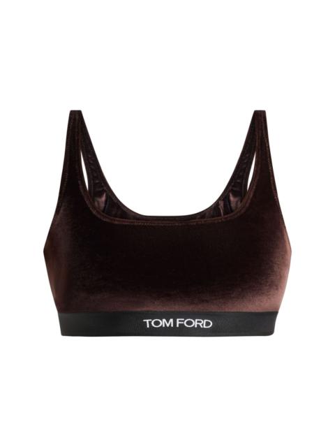 TOM FORD logo-band velvet top