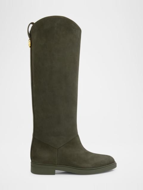 Loro Piana Kilda Suede Knee-High Riding Boots