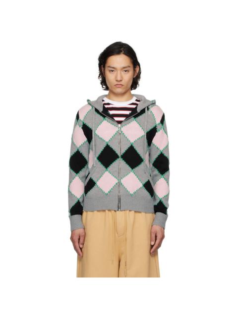 Marni Gray Argyle Gauge 5 Jacket