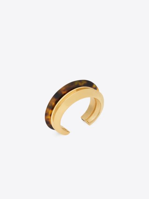 SAINT LAURENT tortoiseshell duet cuff in resin and metal