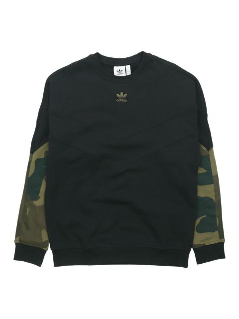 adidas adidas originals Camo Crew Sweat Cotton Pullover Hoody Men Black FM3357