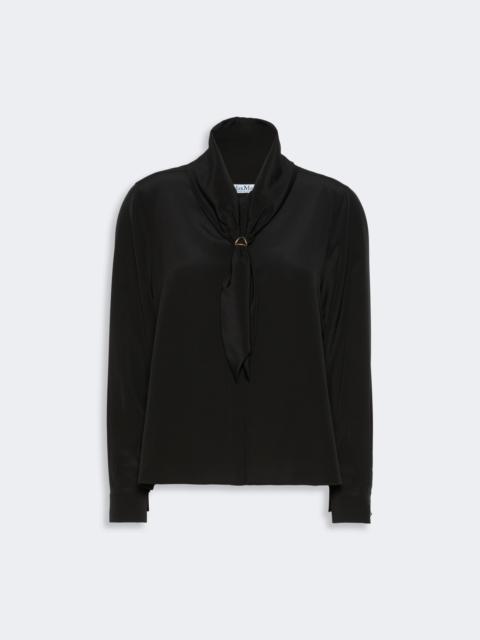 Max Mara DRY Silk shirt with scarf detail - BLACK