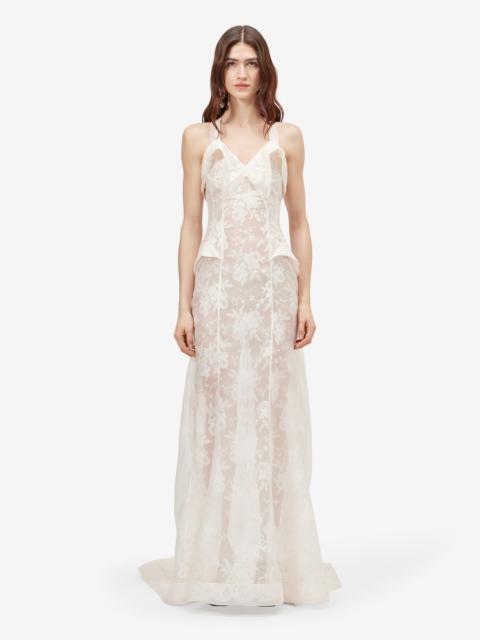 Alexander McQueen Women's Floral Lace Evening Dress in Pink