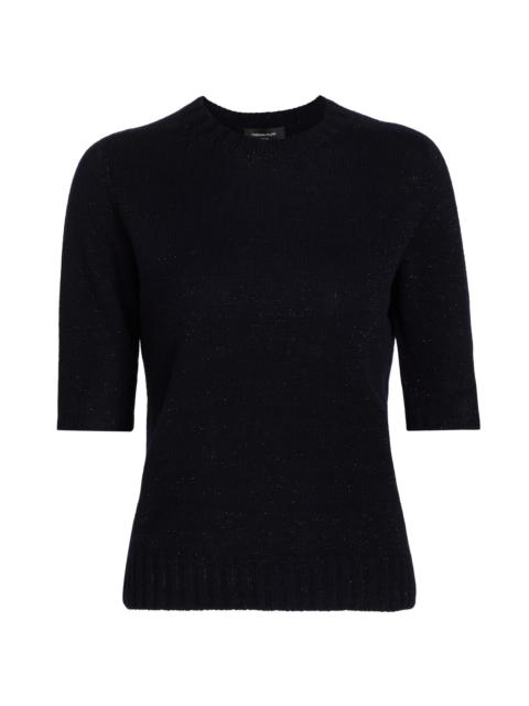 FABIANA FILIPPI Women's Platinum Short-Sleeve Sweater - Blu Notte