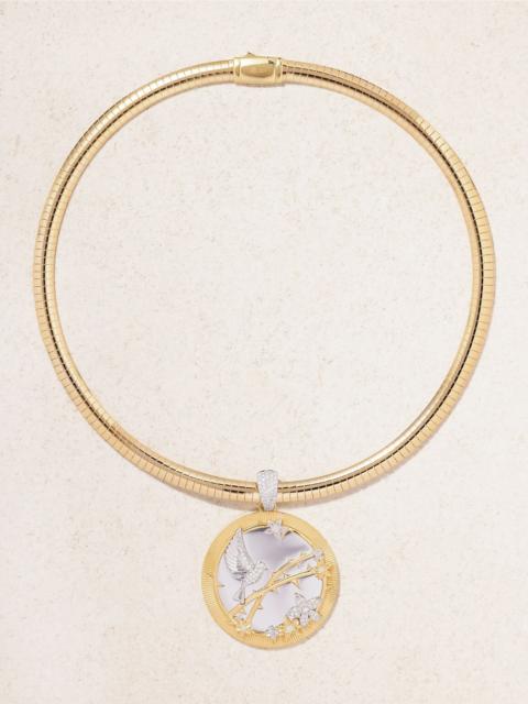 FOUNDRAE Resilience Sleek 18-karat white and yellow gold diamond necklace Gold
