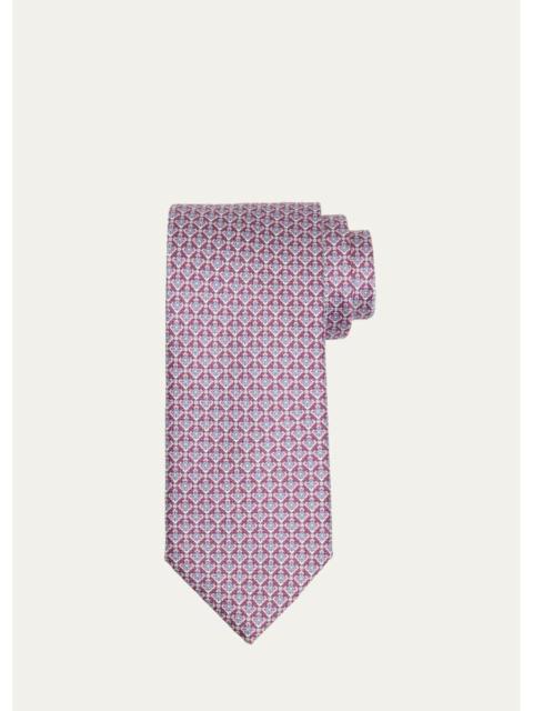 Brioni Men's Micro-Geometric Silk Tie