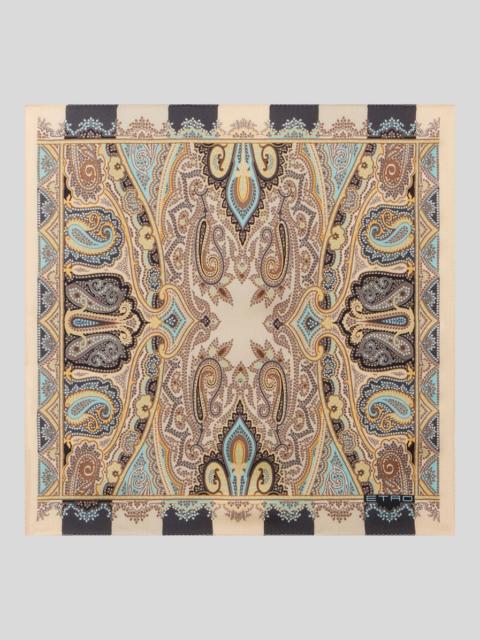 Etro SILK POCKET SQUARE WITH SYMMETRIC PAISLEY MOTIF
