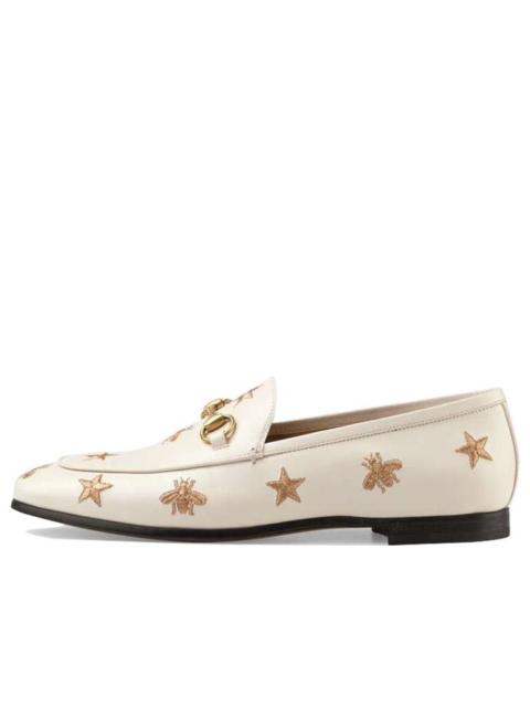 GUCCI (WMNS) Gucci Jordaan Embroidered Leather White 505281-D3V00-9022