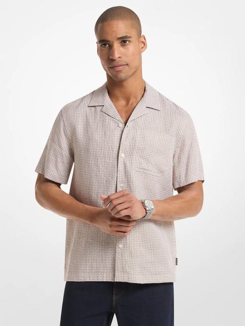MICHAEL KORS Tile Print Linen Shirt