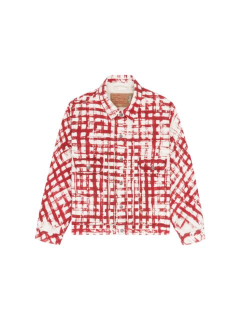 DENIM TEARS Denim Tears Hand Painted Picnic Plaid Trucker Jacket Multicolor