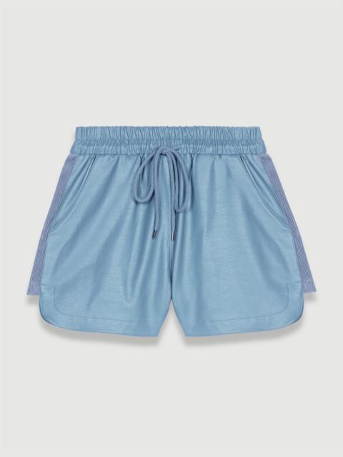 maje Leather-look shorts