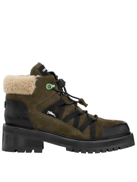 Longchamp La Baroudeuse Low Boots Khaki - Leather