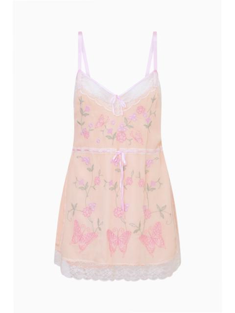 LoveShackFancy Nouvelle Embroidered Butterfly Mini Dress