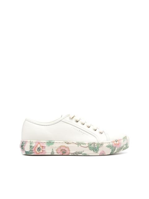 FERRAGAMO floral-trim low-top sneakers