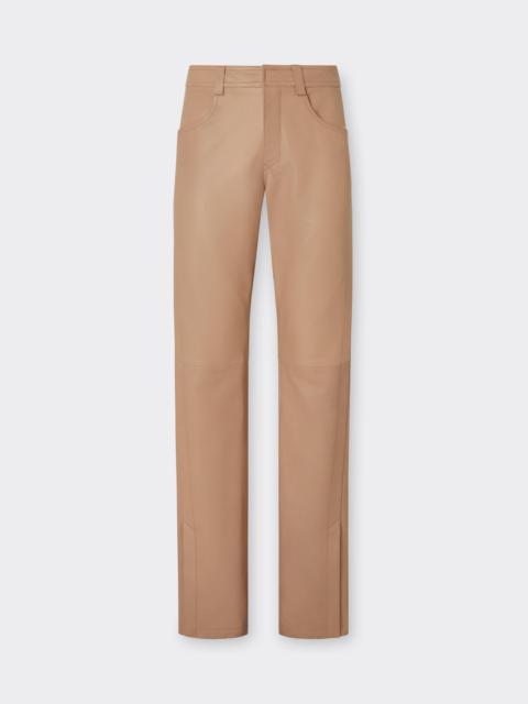 Ferrari Leather Trousers with Buckle at the Back
