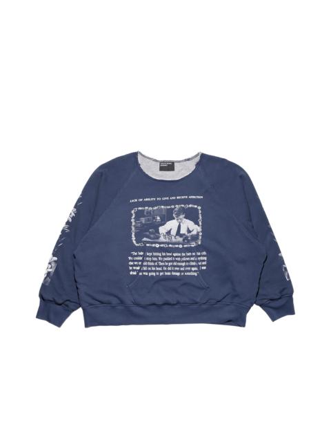Enfants Riches Déprimés HEAD AGAINST THE BARS LINED RAGLAN CREWNECK SWEATSHIRT