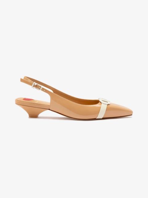 Larroudé Franca Pump In Tan Patent Leather