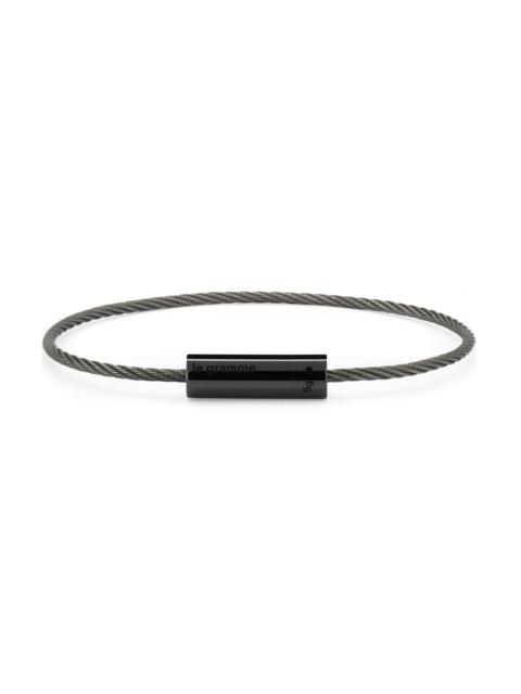 le gramme Men's 5G Polished Ceramic Cable Bracelet - Black