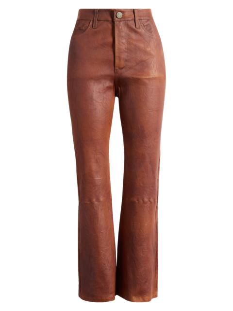 FRAME FRAME Le Crop Bootcut Leather Pants in Tobacco at Nordstrom