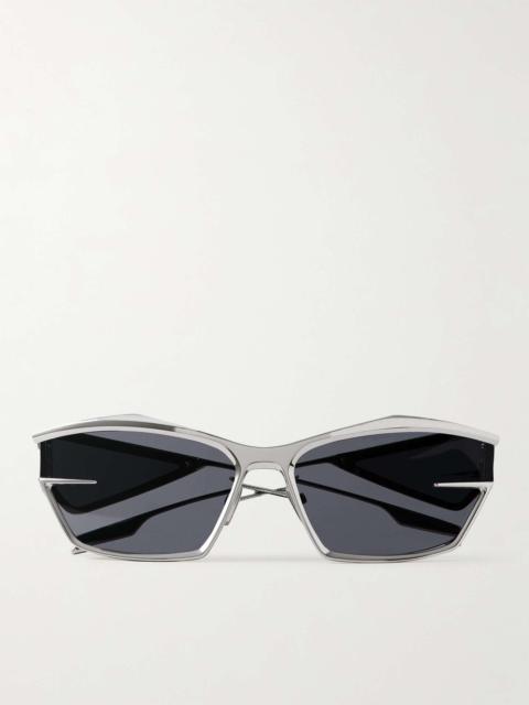 Giv Cut Cat-Eye Silver-Tone Sunglasses